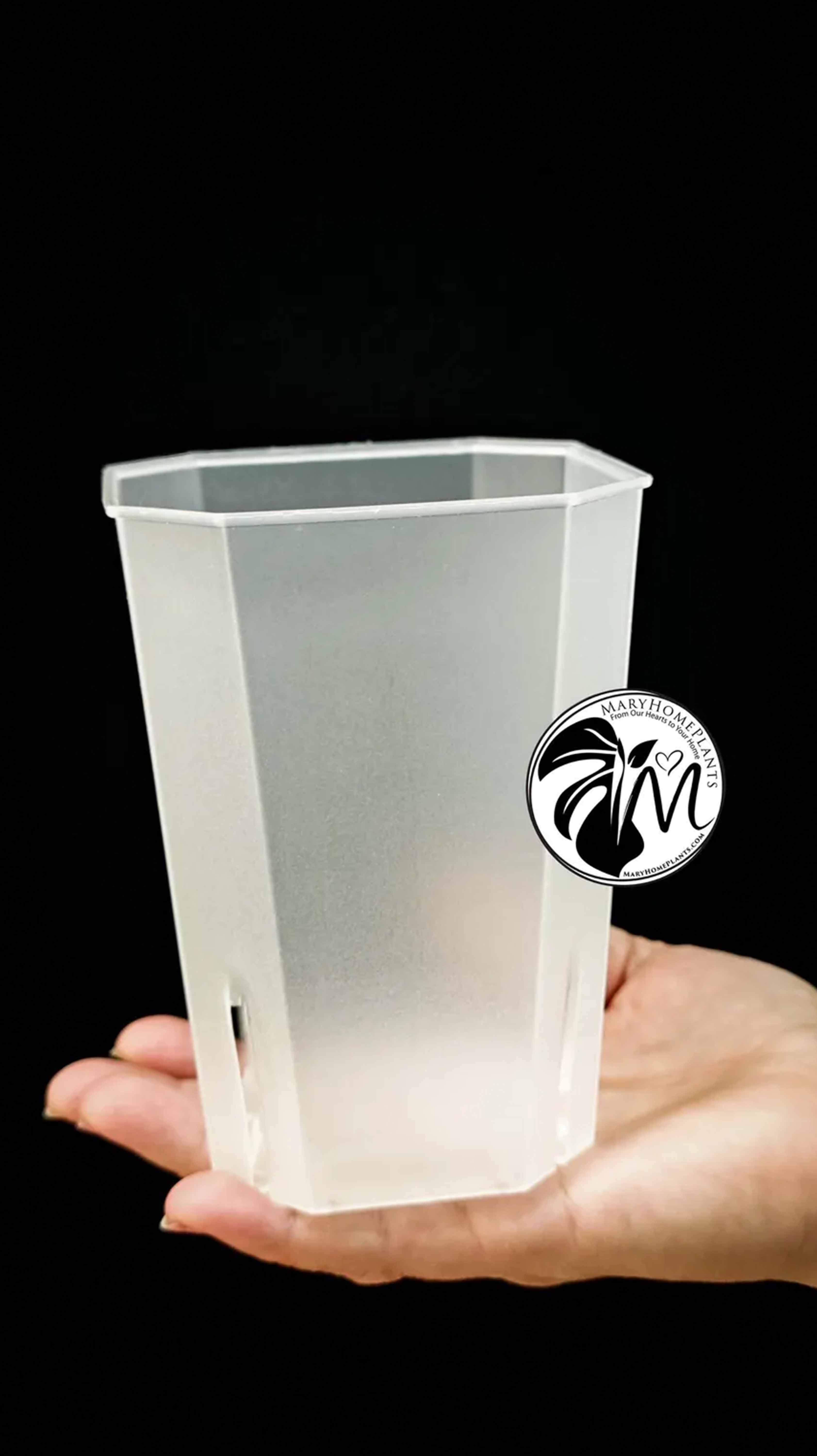 9cm Matte Transparent Square Plant Pot