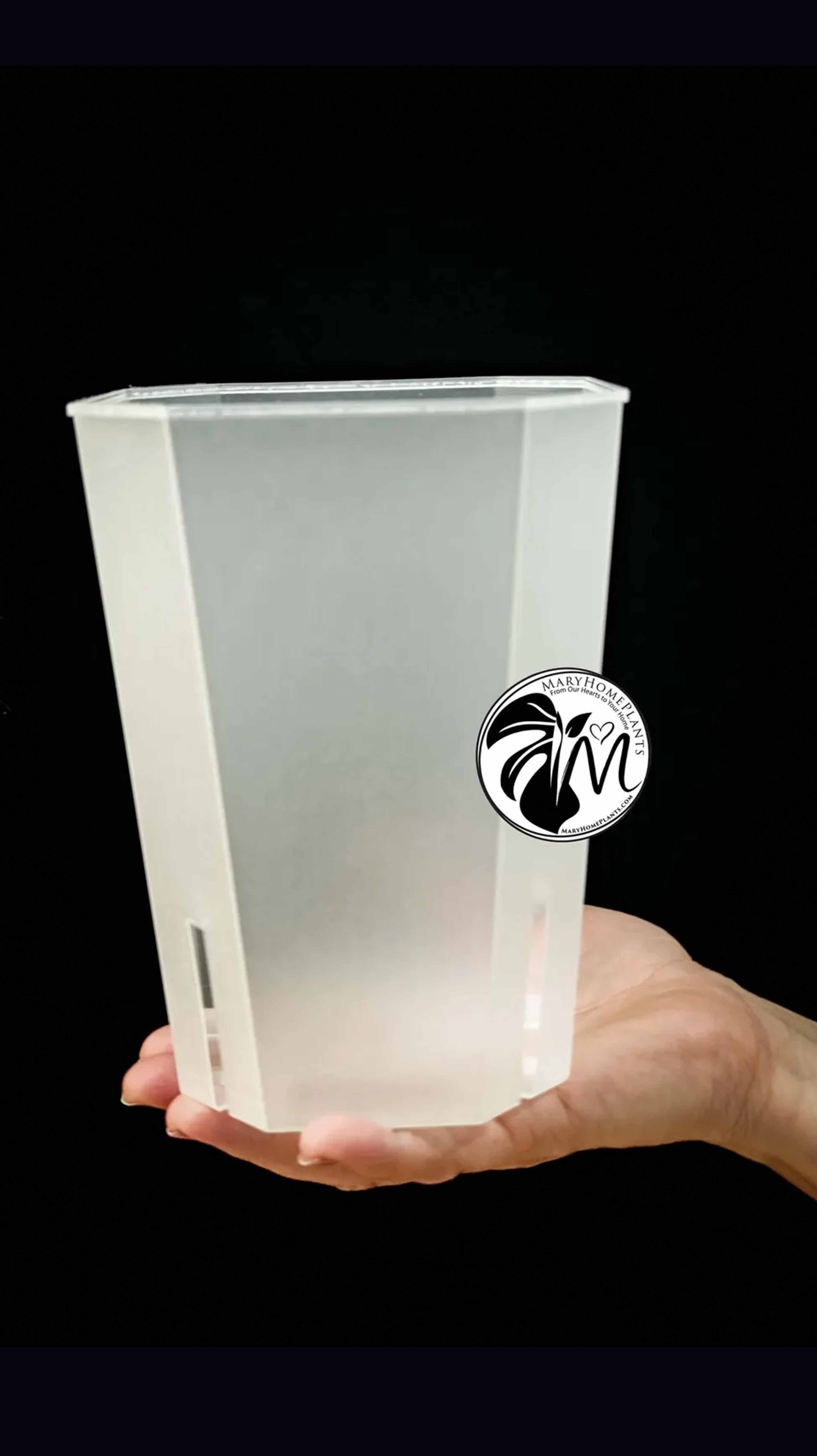 12.5cm Matte Transparent Square Plant Pot