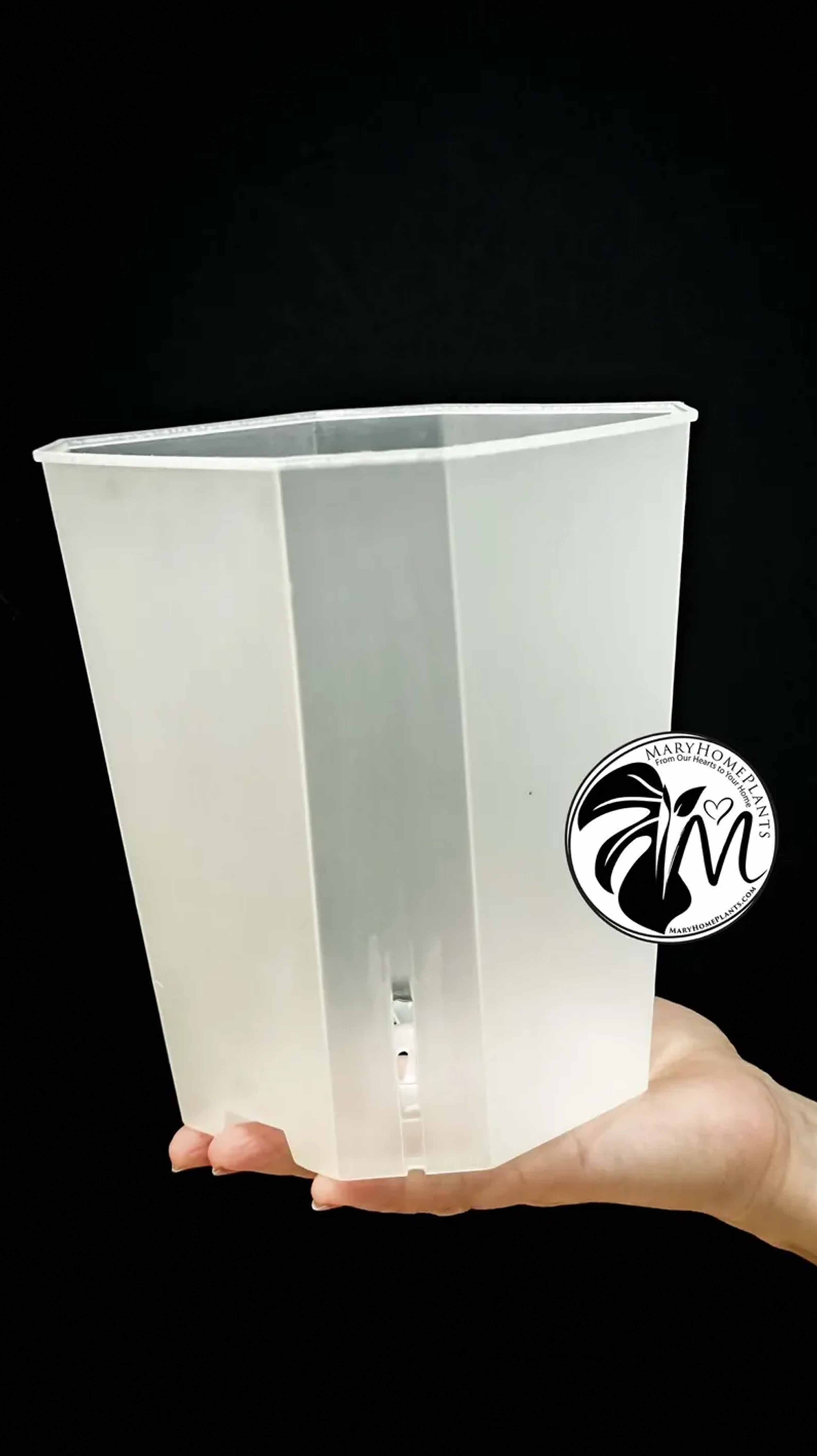 15cm Matte Transparent Square Plant Pot