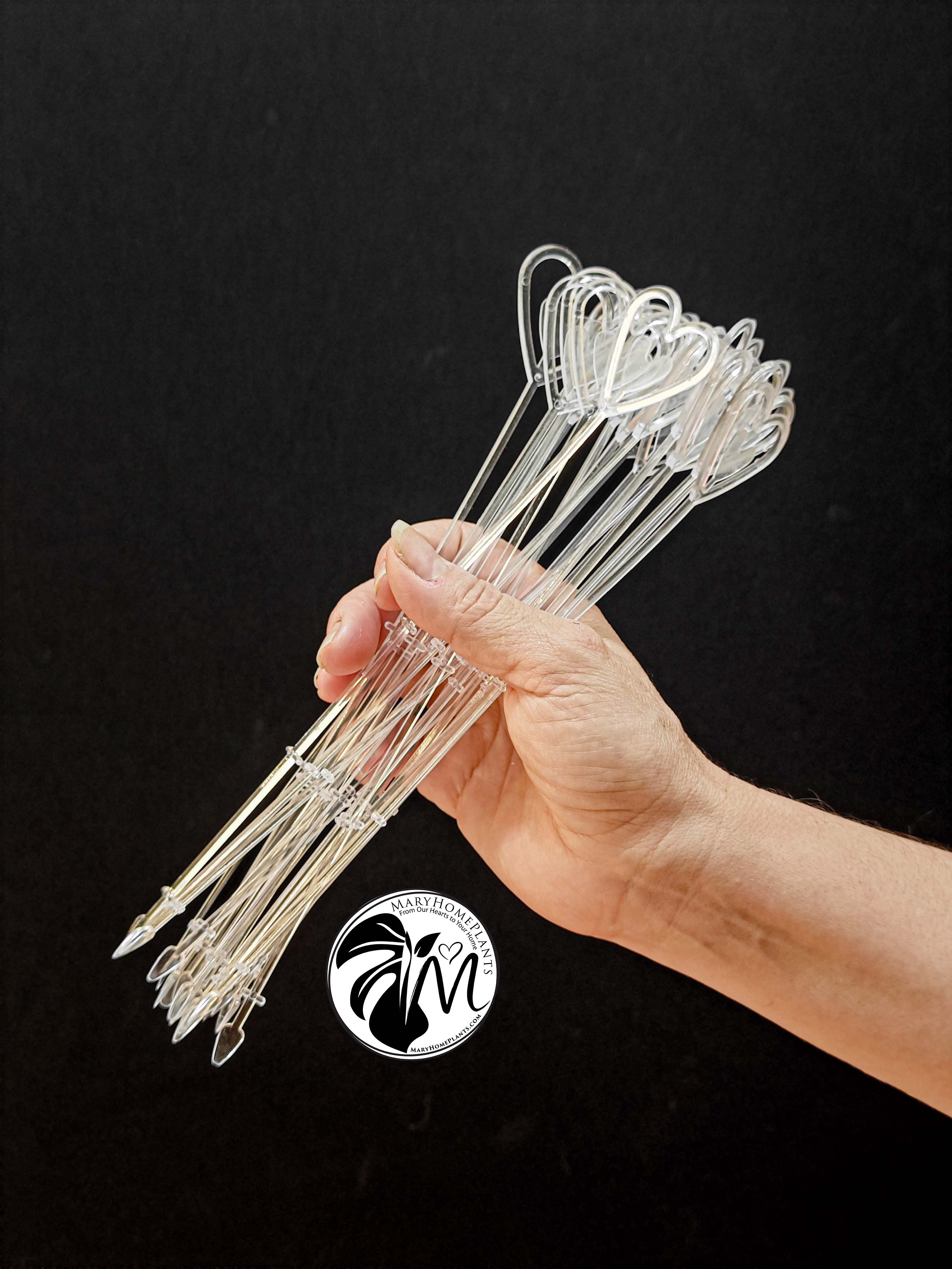 15pcs plastic floral heart picks flower