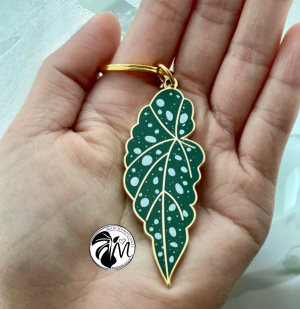 begonia leaf keychain