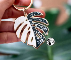 variegated monstera leaf keychain (copy)