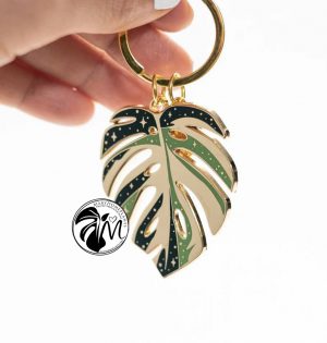 variegated monstera leaf keychain (copy)