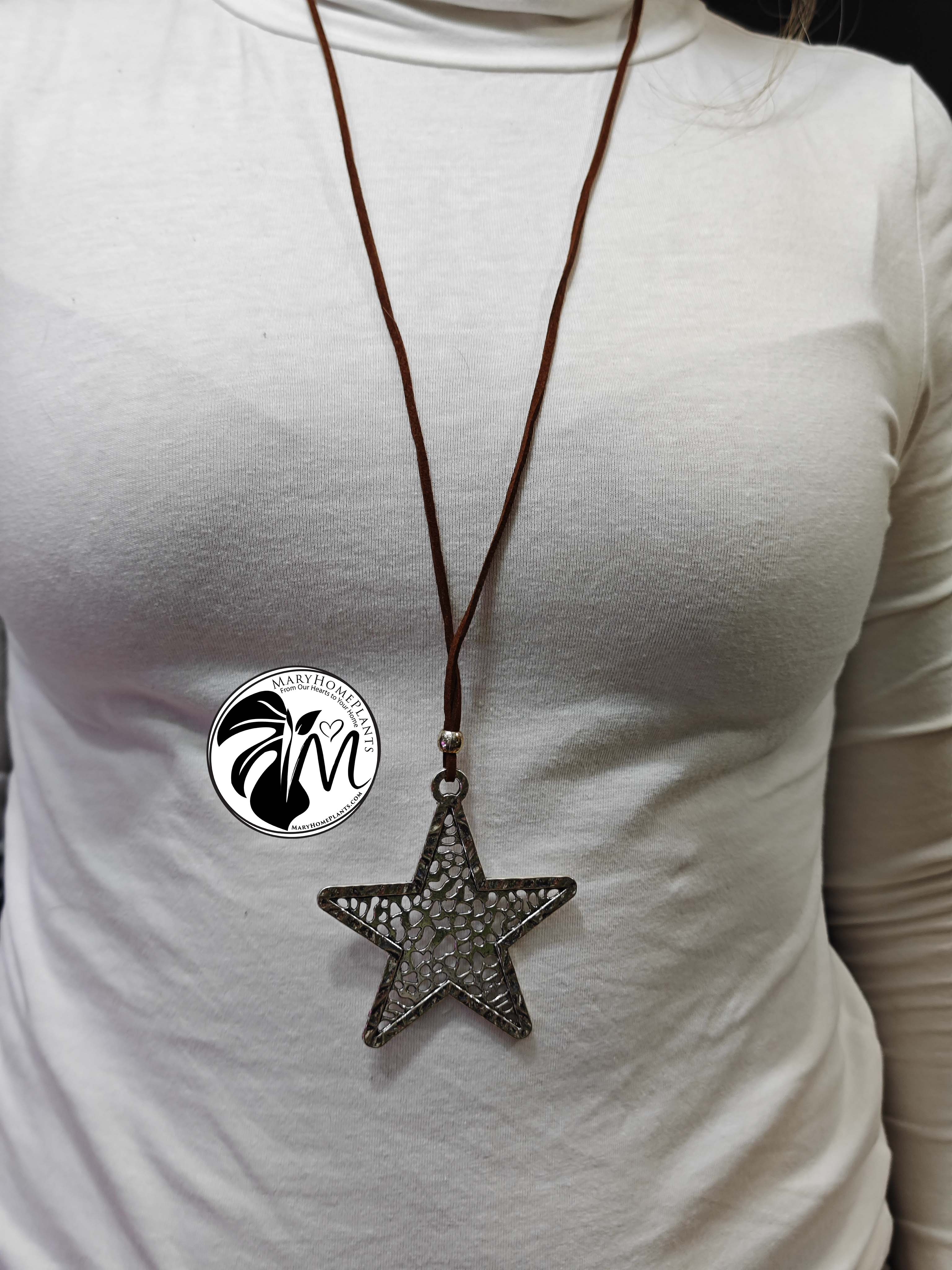 handmade metal necklace with star pendant